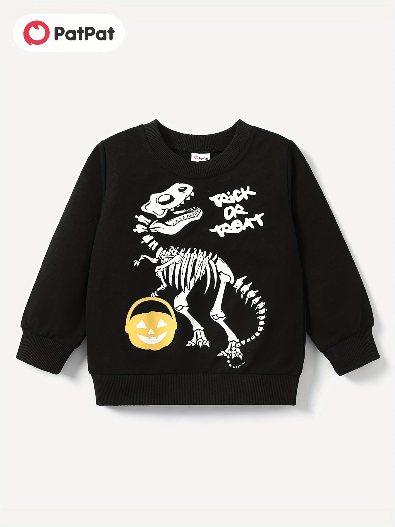 Halloween Dino Print Boys Sweatshirt for Spring Fall
