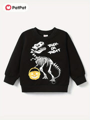 Halloween Dino Print Boys Sweatshirt for Spring Fall