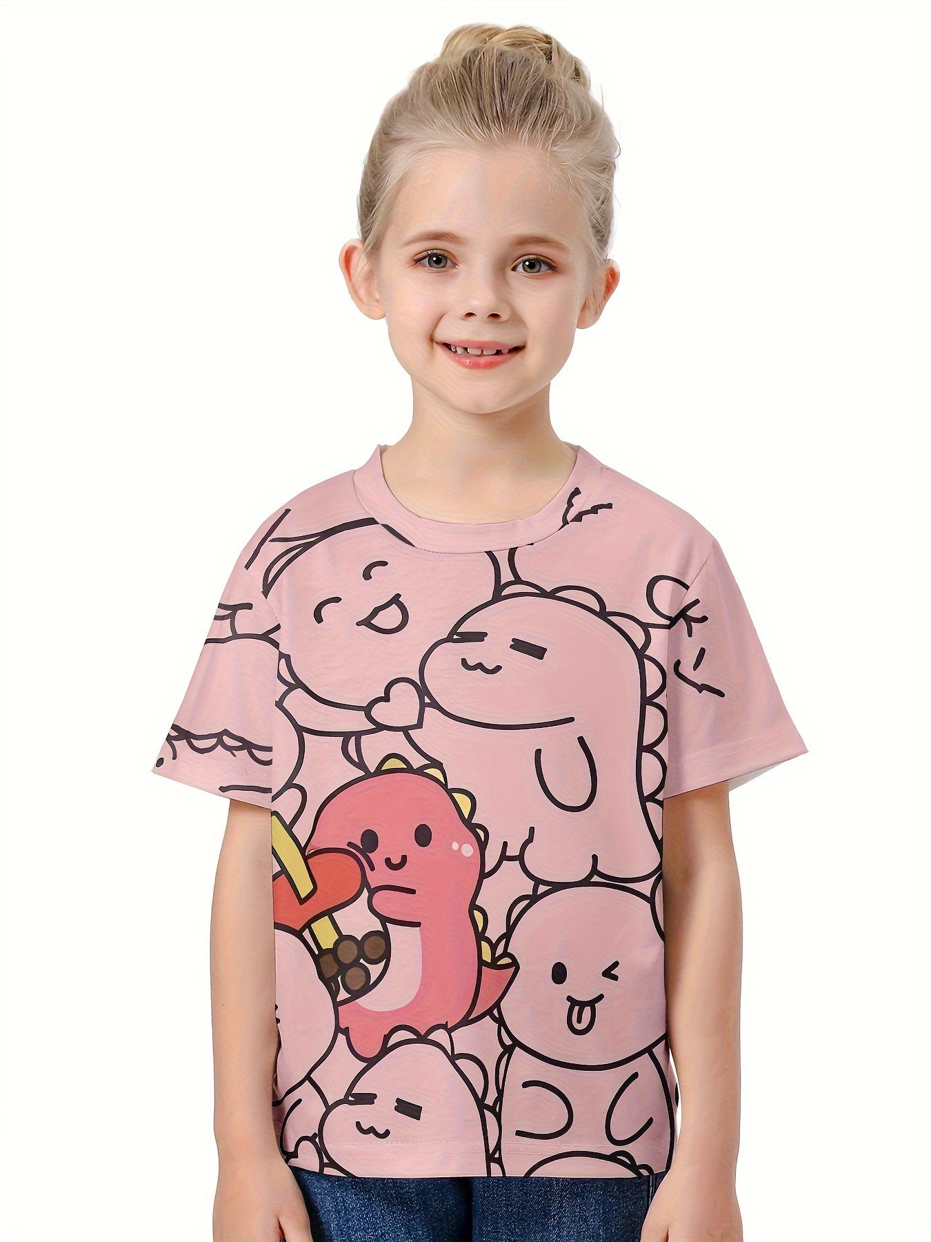 Kids 3D Dino Graphic Short Sleeve T-Shirt