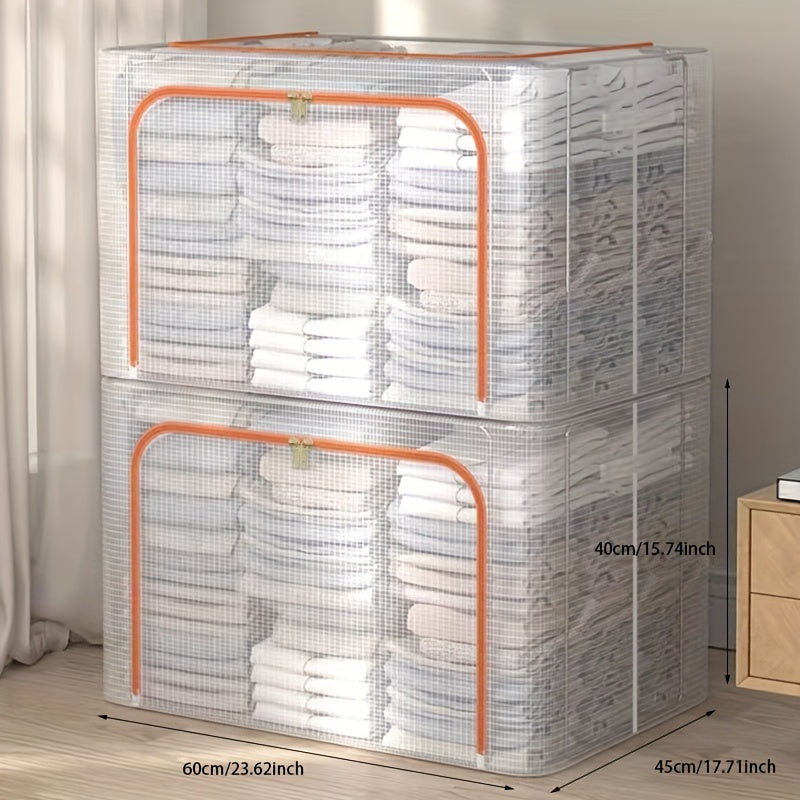 Transparent Clothes Storage Box Foldable Clothes Blanket Organizer Waterproof