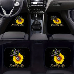 Sunflower & Butterfly Car Seat Covers Set Front & Rear Seat Mats Car Interior