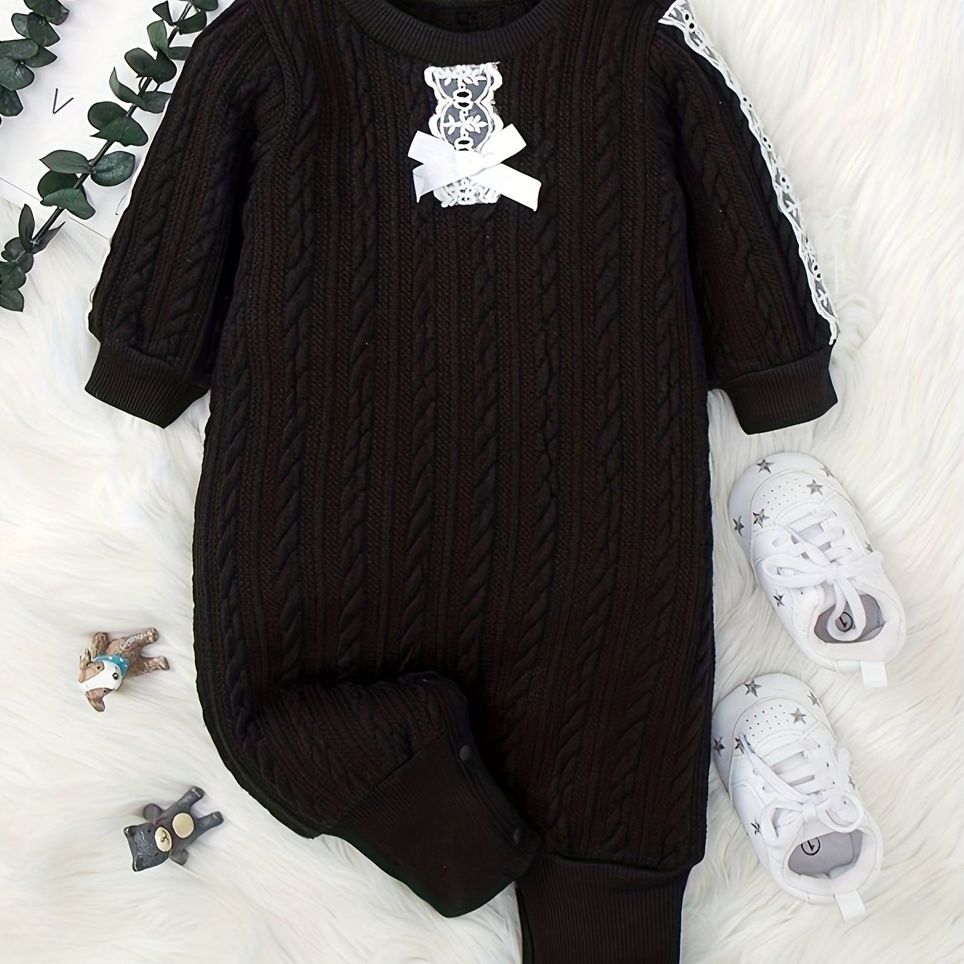 Newborn Baby Girl Cotton Knit Sweater Bodysuit