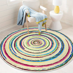 Colorful Modern Round Area Rug 5 25ft Non Slip Mat for Living Room Bedroom