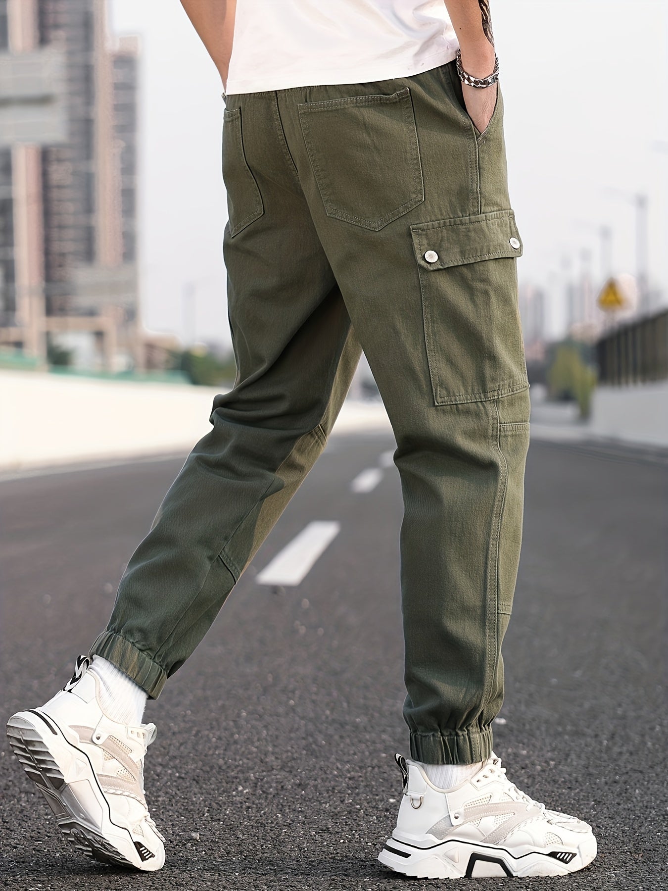 Pocket Cargo Jeans Men's Tapered Pants For All Seasons