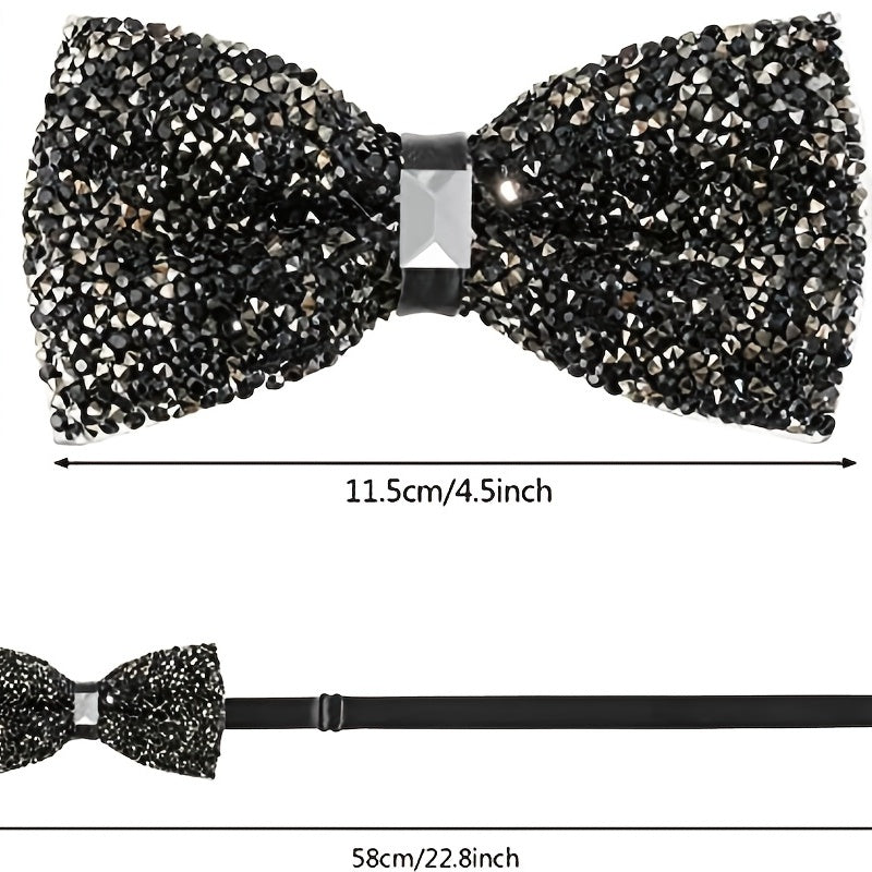 Barry Wang Rhinestone Bow Tie For Men - Wedding and Party Costume Accessory
