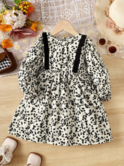 Toddler Girls' Floral Casual Dress For Spring Fall