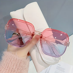 Square Gradient Sunglasses Rivet Decor UV400