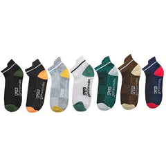 7 Pairs Letter Print Low Cut Sports Socks for Women & Men