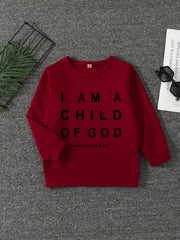 Child of God Boys Sweatshirt Long Sleeve Crew Neck Casual Top