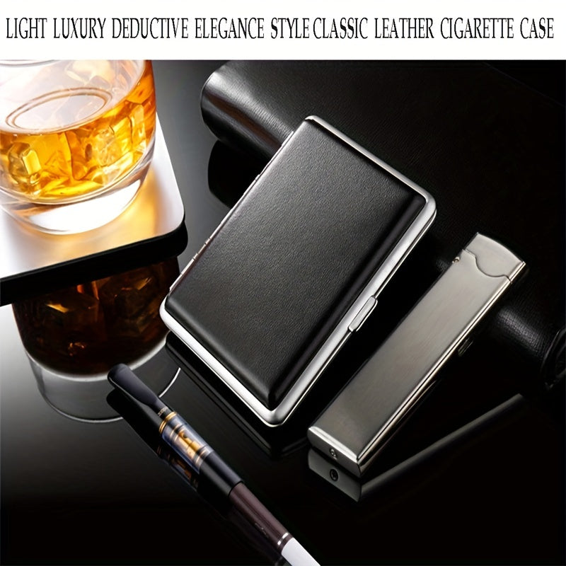 Leather Metal Cigarette Case 20 Box 2 Boxes