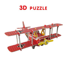 3D Red Airplane Puzzle Creative DIY Toy for Kids