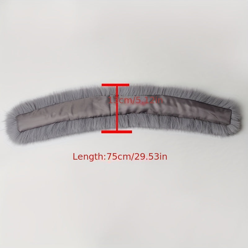 Beige Faux Fur Trim Collar Hood Replacement Detachable Furry Raccoon Collar