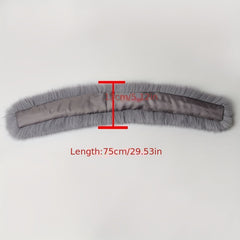 Beige Faux Fur Trim Collar Hood Replacement Detachable Furry Raccoon Collar