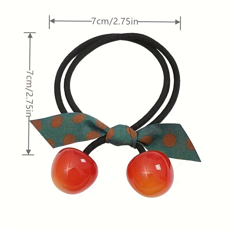 2pcs Jelly Big Cherry Hair Ties Bow Hair Band Hair Accessories
