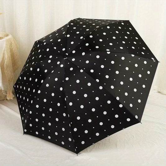Polka Dot Umbrella Woman Folding Small Fresh Automatic Sun Umbrella