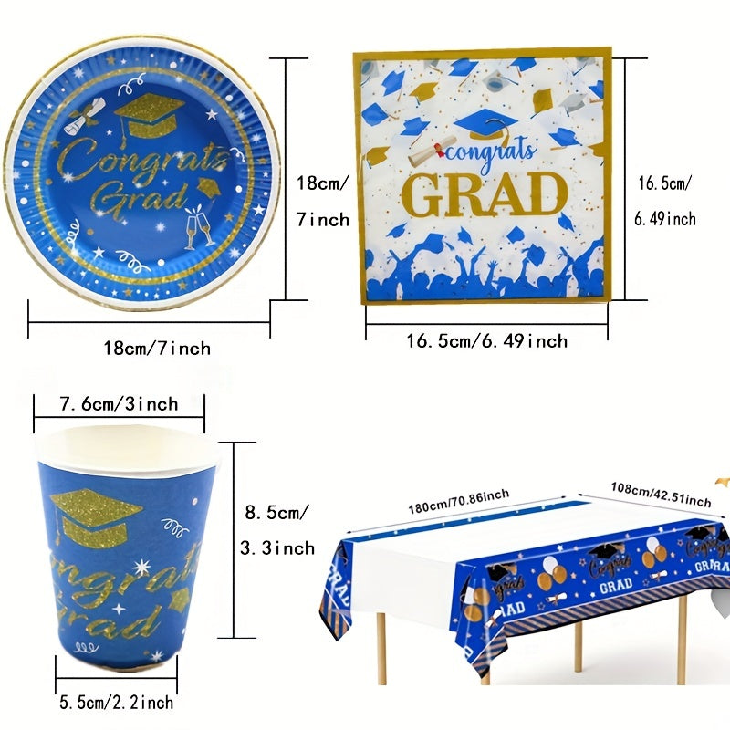 Congrats Grad Party Tableware Set - Plates, Napkins, Cups