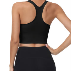 Women's Solid Racer Back Yoga Sports Bra