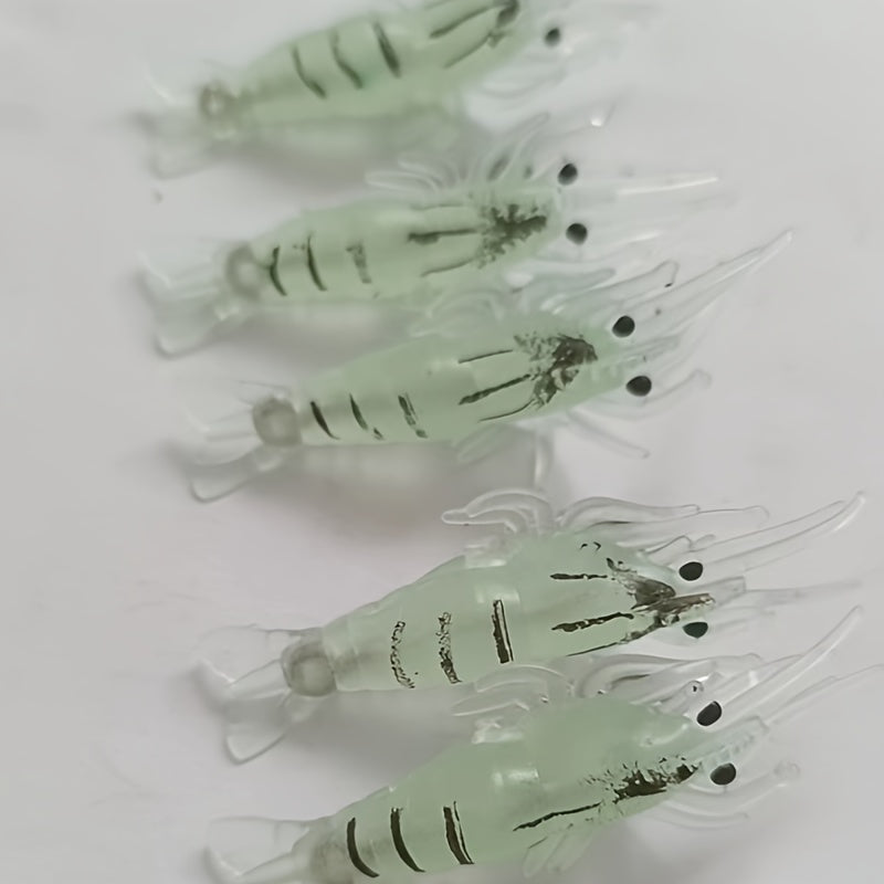 5pcs Boxed Luminous Bionic Shrimp Baits With Hooks for Fishing