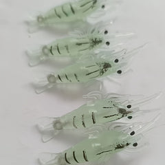 5pcs Boxed Luminous Bionic Shrimp Baits With Hooks for Fishing