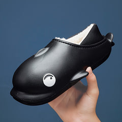 Men's Cartoon Dolphin Warm Cozy Slippers Waterproof House Shoes