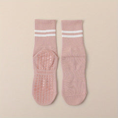 2 Pairs Silicone Non-slip Yoga Socks Striped Breathable Sports Socks