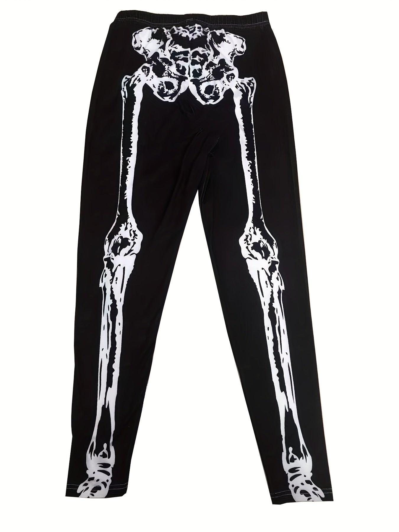 Skull Print Skinny Leggings High Waist Stretchy Leggings