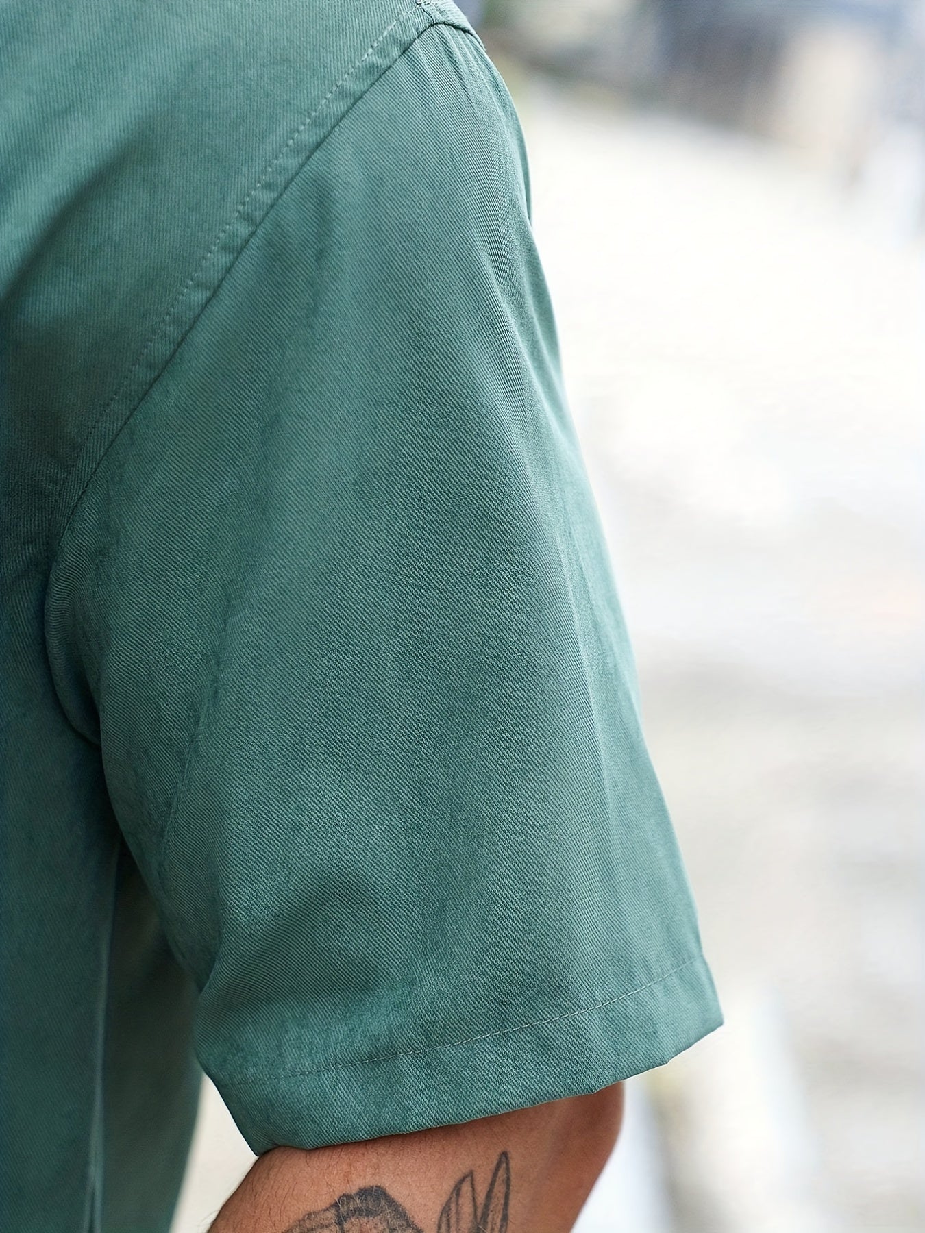 Men's Casual Solid Short Sleeve Shirt With Pocket