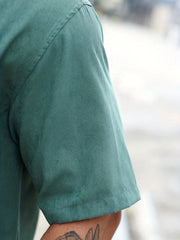 Men's Casual Solid Short Sleeve Shirt With Pocket