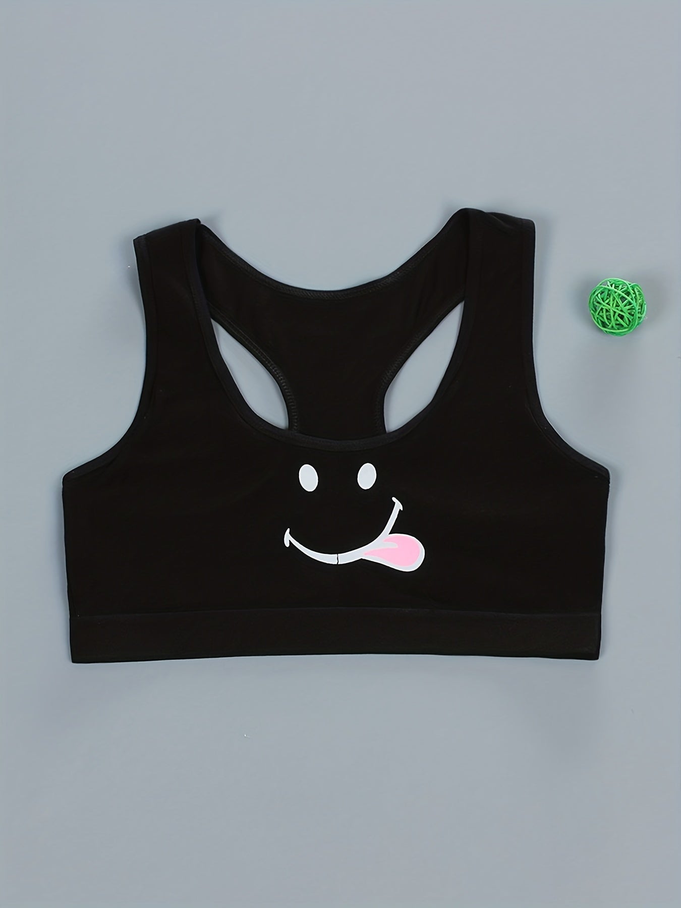 2pcs Girls Sports Bra Print No Steel Ring Breathable Soft Underwear