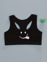 2pcs Girls Sports Bra Print No Steel Ring Breathable Soft Underwear