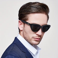 Vintage Triangle Cat Eye Sunglasses UV400 Eyewear For Men