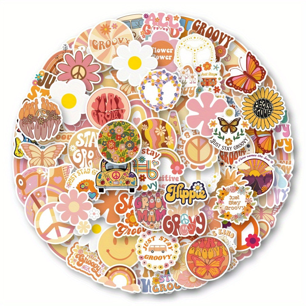Boho Hippie Vinyl Stickers Waterproof for Water Bottle Laptop Phone Case