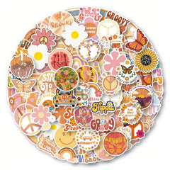 Boho Hippie Vinyl Stickers Waterproof for Water Bottle Laptop Phone Case