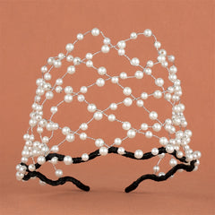 Vintage Fairy Half Face Mask Headband Netted Headband Dance Wedding Party