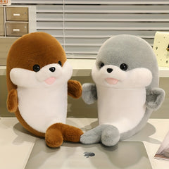 Adorable Seal Plush Toy in Lying Position Soft Plush Fabric 3 Colors