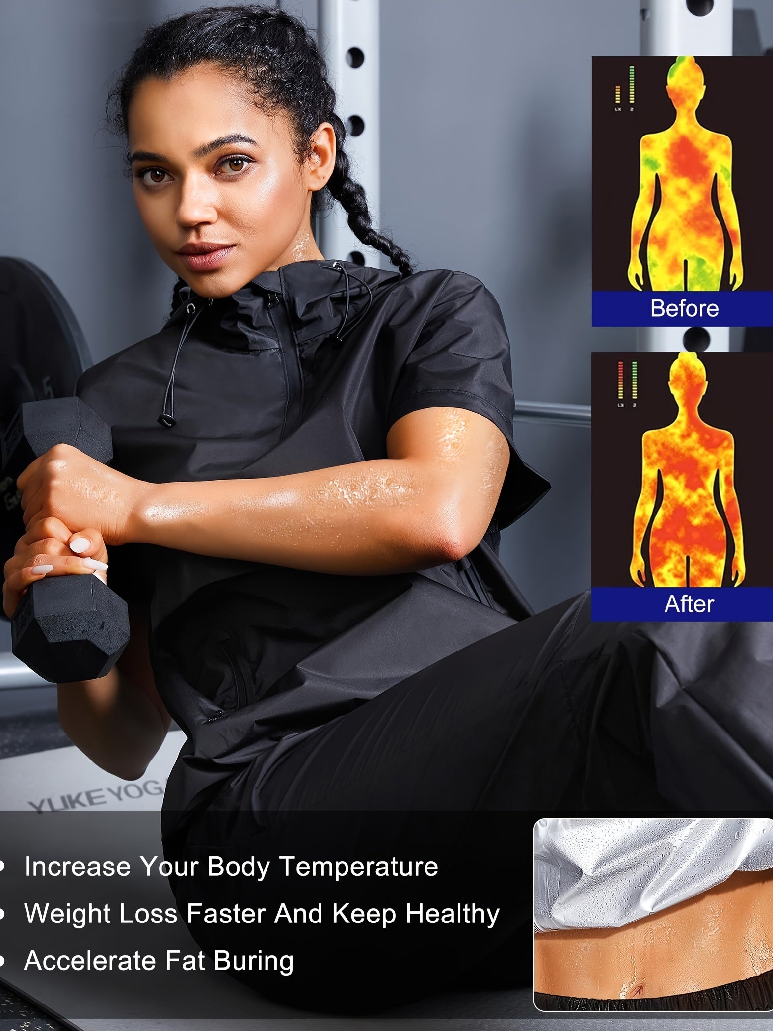 Women's Sauna Sweat Short Sleeve Suit for Weight Loss