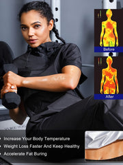 Women's Sauna Sweat Short Sleeve Suit for Weight Loss