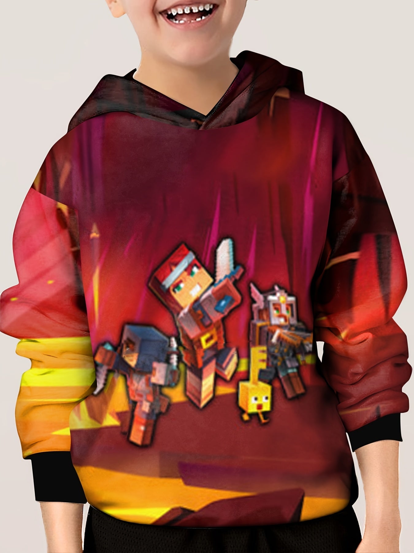 Warrior Print Kid's Hoodie Unisex Casual Pullover Hooded Top