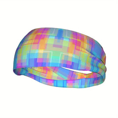 Men's Stretchy Fitness Headband Neon Rainbow Colors Lightweight Gym Running