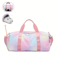 Portable Folding Shoulder Crossbody Bag Rainbow Gradient Sports Style