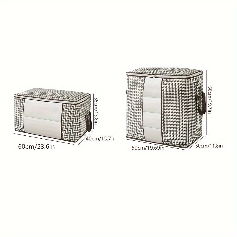 Large Capacity Zippered Clothes Storage Bag with Lids & Handles