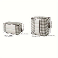Large Capacity Zippered Clothes Storage Bag with Lids & Handles