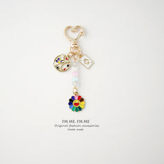 Cartoon Rabbit Radish Keychain for Girls Couple Phone Lanyard Bag Pendant