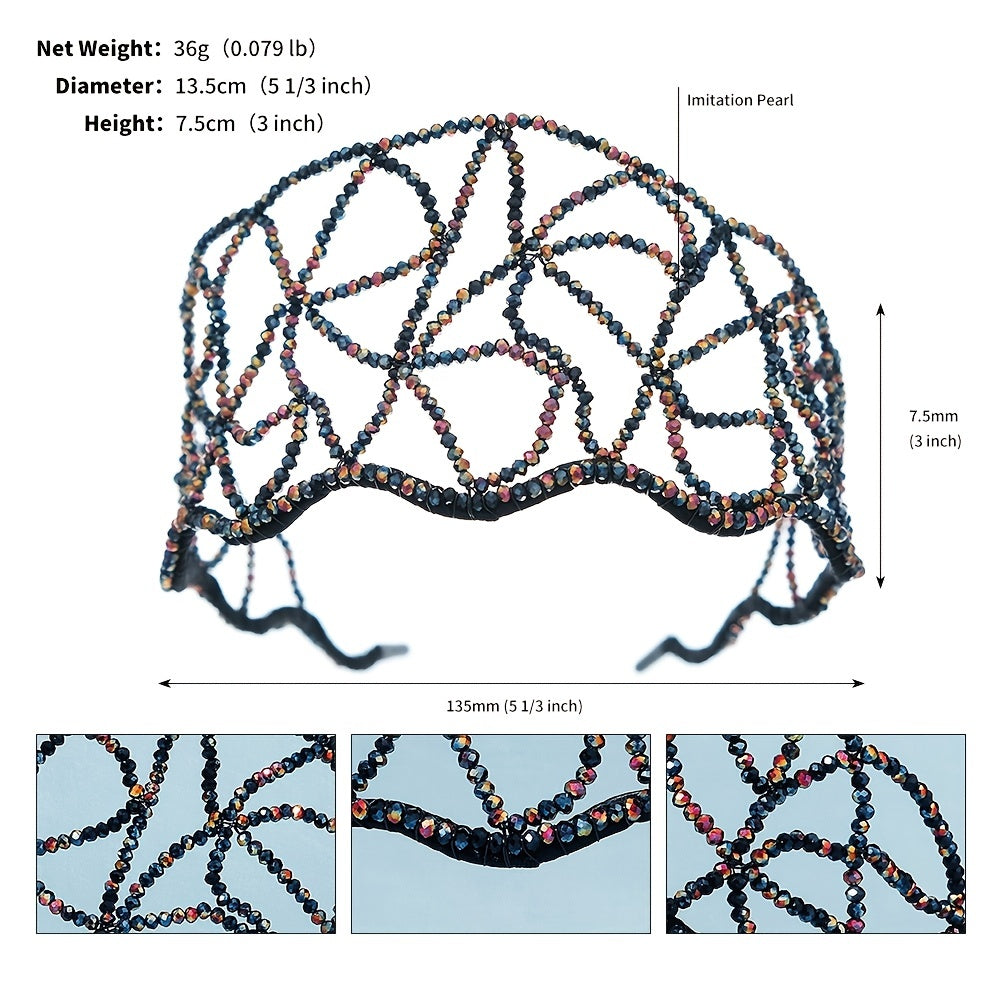 Beaded Crystal Mesh Hairband Headband Party Decor