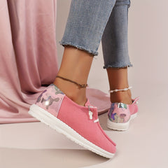 Women's Corduroy Slip On Soft Shoes Lace Up Outdoor Comfy Shoes