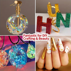 37PCS Resin Decoration Kit Golden Foil Mixing Stick Tweezers Craft Glitter
