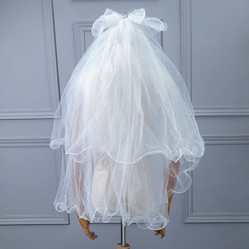 Bride Wedding Veil With Hair Comb Tulle Hair Piece Costume Accessory