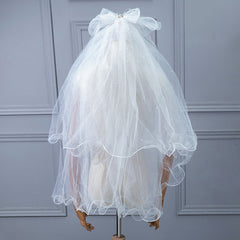Bride Wedding Veil With Hair Comb Tulle Hair Piece Costume Accessory