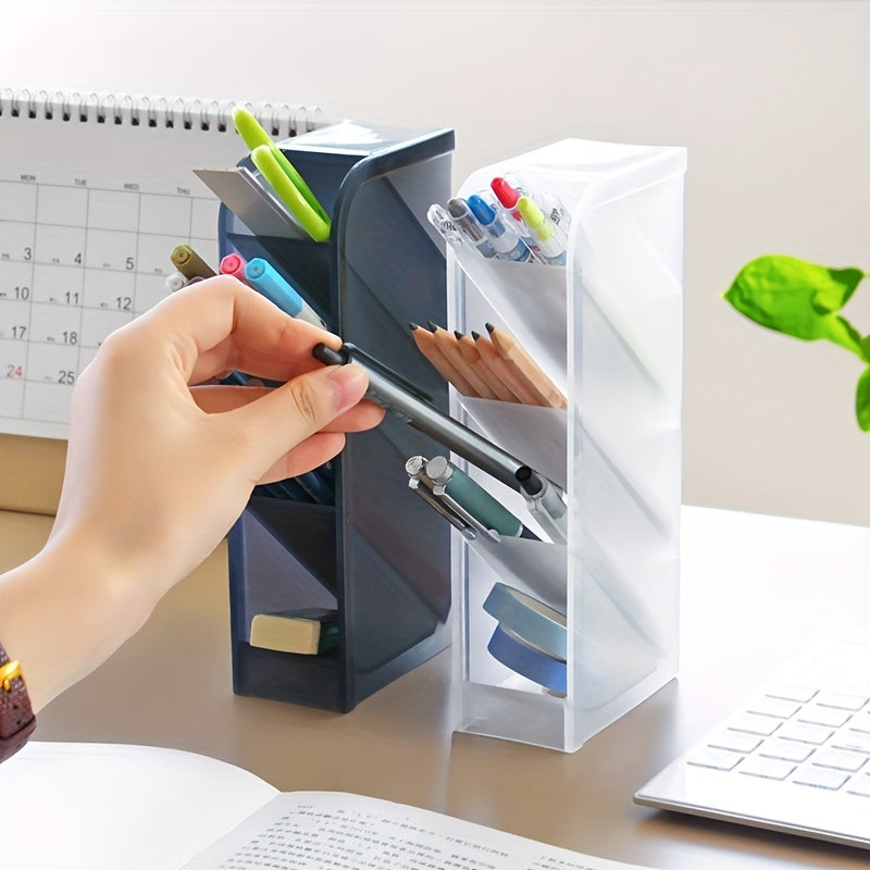 Translucent Pen & Brush Holder - Office & School Supplies Organizer
