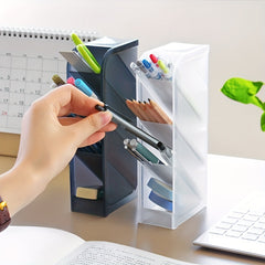 Translucent Pen & Brush Holder - Office & School Supplies Organizer